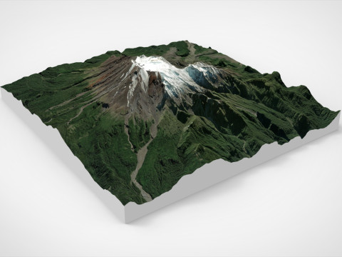Mountain landscape Volcano Calbuco Andes Mountains Chile 3D Model