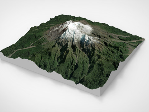 Mountain landscape Volcano Calbuco Andes Mountains Chile 3D Model