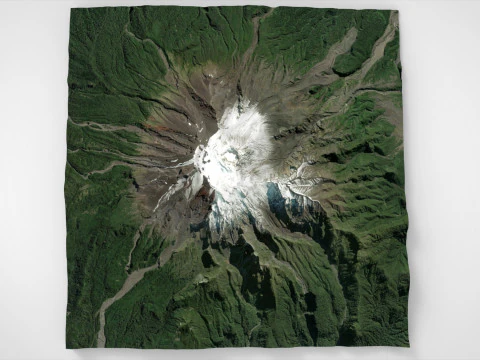 Berglandschap Vulkaan Calbuco Andesgebergte Chili 3D Model