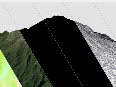 Mountain landscape Volcano Calbuco Andes Mountains Chile 3D Model
