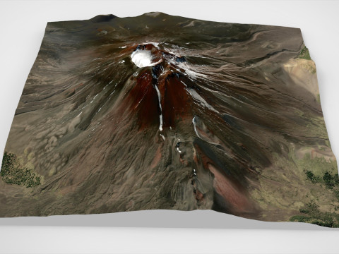 Paisaje de montaña Volcán Lonquimay Cordillera de Los Andes Chile Modelo 3D