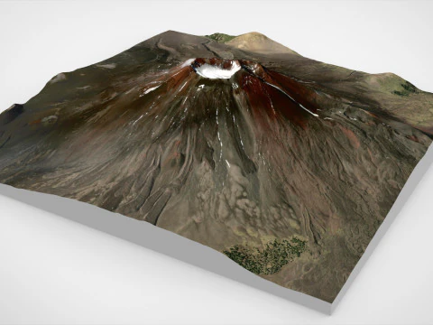 Berglandschap Vulkaan Lonquimay Andesgebergte Chili 3D Model