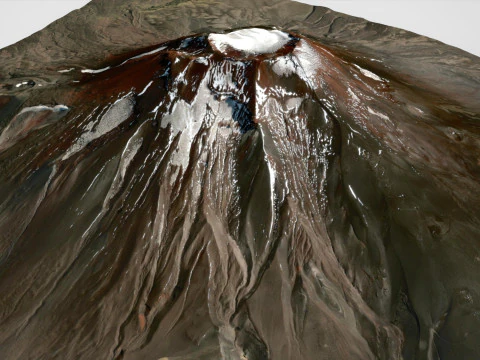 Berglandschap Vulkaan Lonquimay Andesgebergte Chili 3D Model