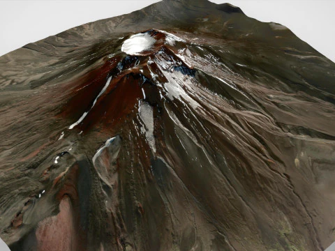 Berglandschap Vulkaan Lonquimay Andesgebergte Chili 3D Model