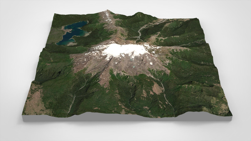 Paisagem montanhosa Vulc&atilde;o Sierra Nevada Cordilheira dos Andes Chile Modelo 3D .c4d .max .obj .3ds .fbx .stl .blend 