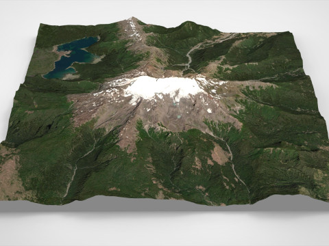 Mountain landscape Volcano Sierra Nevada Andes Mountains Chile 3D Model