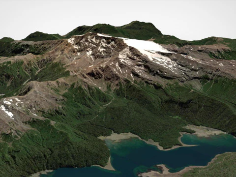 Mountain landscape Volcano Sierra Nevada Andes Mountains Chile 3D Model