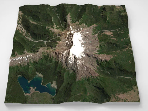 Mountain landscape Volcano Sierra Nevada Andes Mountains Chile 3D Model