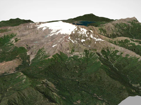 Mountain landscape Volcano Sierra Nevada Andes Mountains Chile 3D Model