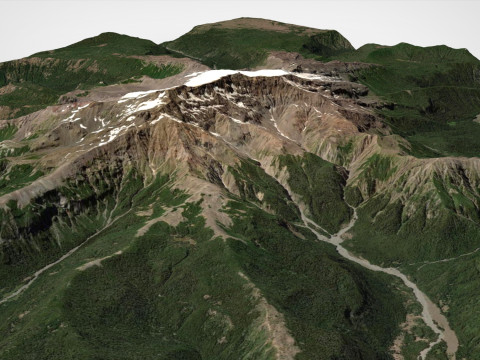 Paisagem montanhosa Vulc&atilde;o Sierra Nevada Cordilheira dos Andes Chile Modelo 3D