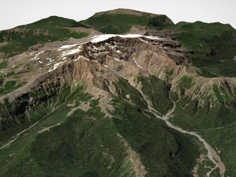 Mountain landscape Volcano Sierra Nevada Andes Mountains Chile 3D Model
