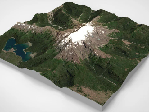 Mountain landscape Volcano Sierra Nevada Andes Mountains Chile 3D Model