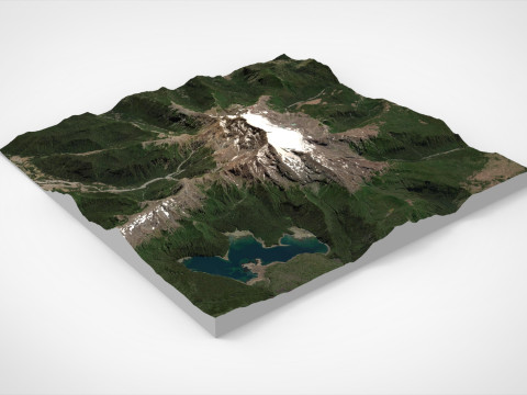 Paisagem montanhosa Vulc&atilde;o Sierra Nevada Cordilheira dos Andes Chile Modelo 3D