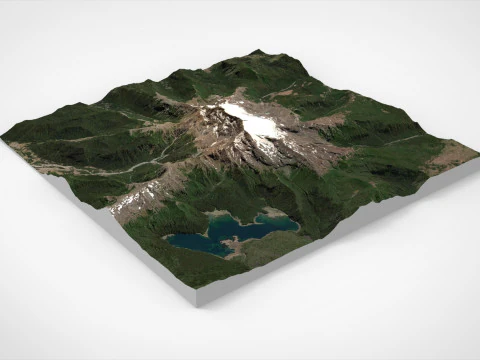 Mountain landscape Volcano Sierra Nevada Andes Mountains Chile 3D Model