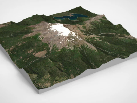 Mountain landscape Volcano Sierra Nevada Andes Mountains Chile 3D Model