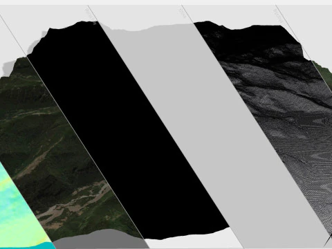 Mountain landscape Volcano Sierra Nevada Andes Mountains Chile 3D Model