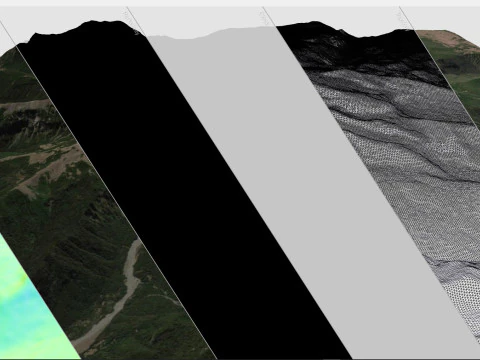 Mountain landscape Volcano Sierra Nevada Andes Mountains Chile 3D Model