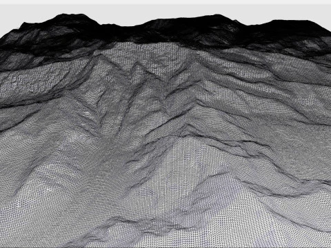 Mountain landscape Volcano Sierra Nevada Andes Mountains Chile 3D Model
