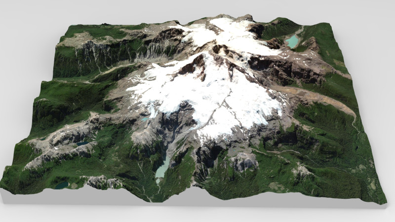 Paisagem montanhosa Vulcão Tronador Cordilheira dos Andes Chile Modelo 3D .c4d .max .obj .3ds .fbx .stl .blend