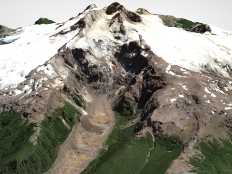 Paisagem montanhosa Vulc&atilde;o Tronador Cordilheira dos Andes Chile Modelo 3D