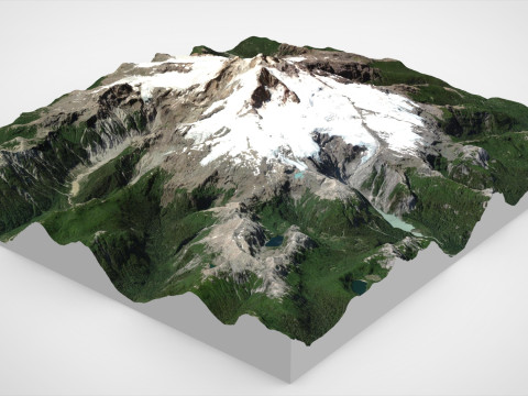 Paisagem montanhosa Vulc&atilde;o Tronador Cordilheira dos Andes Chile Modelo 3D