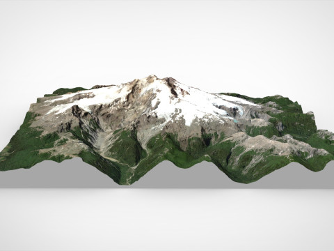 Paisagem montanhosa Vulc&atilde;o Tronador Cordilheira dos Andes Chile Modelo 3D