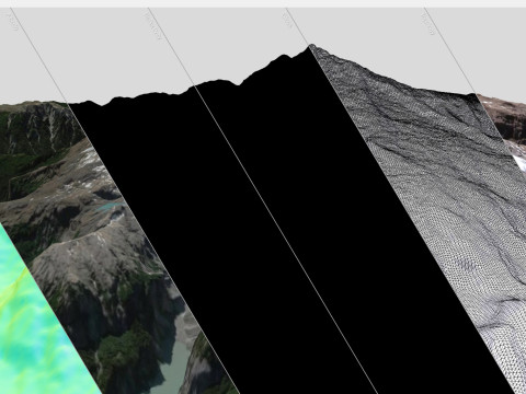 Paisagem montanhosa Vulc&atilde;o Tronador Cordilheira dos Andes Chile Modelo 3D