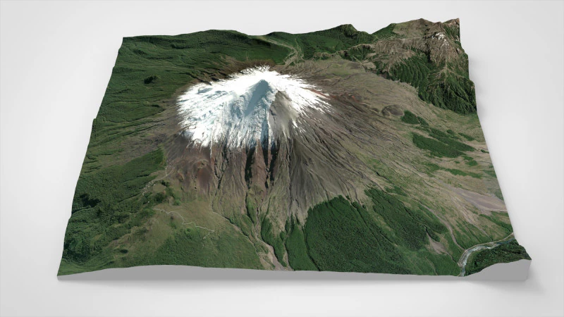 पर्वतीय परिदृश्य ज्वालामुखी ओसोर्नो एंडीज़ पर्वत चिली 3D मॉडल .c4d .max .obj .3ds .fbx .stl .blend 