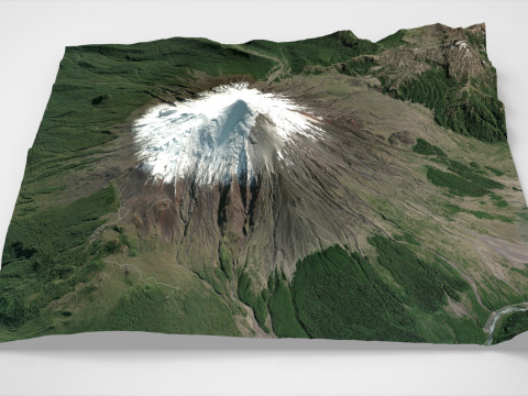 Paysage de montagne Volcan Osorno Andes Chili Modèle 3D