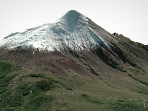 पर्वतीय परिदृश्य ज्वालामुखी ओसोर्नो एंडीज़ पर्वत चिली 3D मॉडल