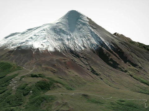 पर्वतीय परिदृश्य ज्वालामुखी ओसोर्नो एंडीज़ पर्वत चिली 3D मॉडल