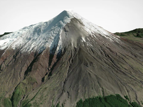 पर्वतीय परिदृश्य ज्वालामुखी ओसोर्नो एंडीज़ पर्वत चिली 3D मॉडल