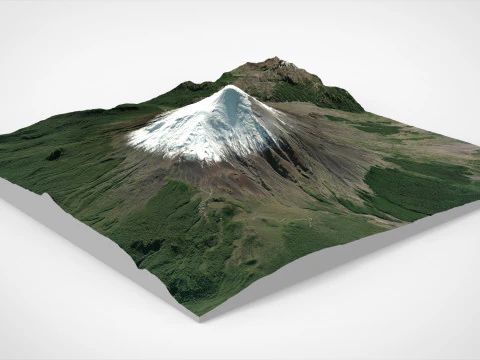 पर्वतीय परिदृश्य ज्वालामुखी ओसोर्नो एंडीज़ पर्वत चिली 3D मॉडल