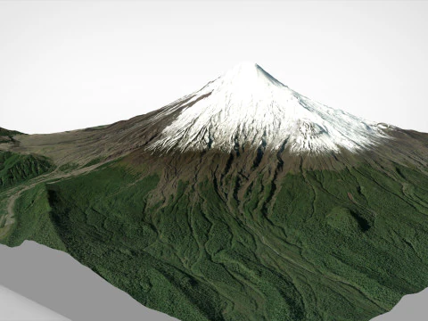 पर्वतीय परिदृश्य ज्वालामुखी ओसोर्नो एंडीज़ पर्वत चिली 3D मॉडल