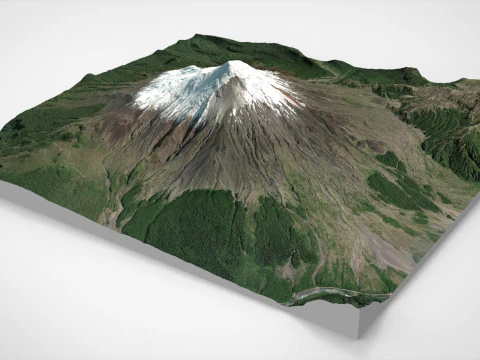 पर्वतीय परिदृश्य ज्वालामुखी ओसोर्नो एंडीज़ पर्वत चिली 3D मॉडल