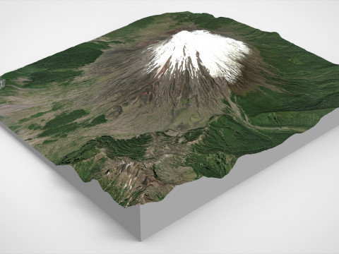 पर्वतीय परिदृश्य ज्वालामुखी ओसोर्नो एंडीज़ पर्वत चिली 3D मॉडल