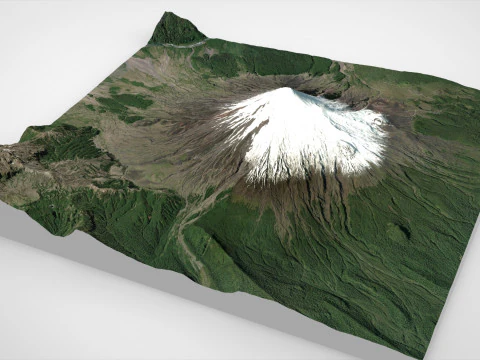 पर्वतीय परिदृश्य ज्वालामुखी ओसोर्नो एंडीज़ पर्वत चिली 3D मॉडल