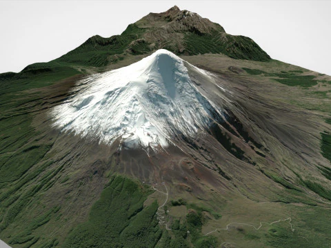 पर्वतीय परिदृश्य ज्वालामुखी ओसोर्नो एंडीज़ पर्वत चिली 3D मॉडल