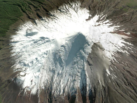 पर्वतीय परिदृश्य ज्वालामुखी ओसोर्नो एंडीज़ पर्वत चिली 3D मॉडल