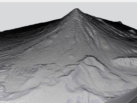 पर्वतीय परिदृश्य ज्वालामुखी ओसोर्नो एंडीज़ पर्वत चिली 3D मॉडल