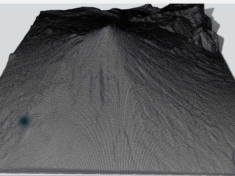 पर्वतीय परिदृश्य ज्वालामुखी ओसोर्नो एंडीज़ पर्वत चिली 3D मॉडल