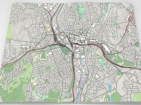 城市景观 康涅狄格州 沃特伯里 美国 3D 模型