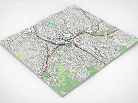 सिटीस्केप वॉटरबरी कनेक्टिकट संयुक्त राज्य अमेरिका 3D मॉडल