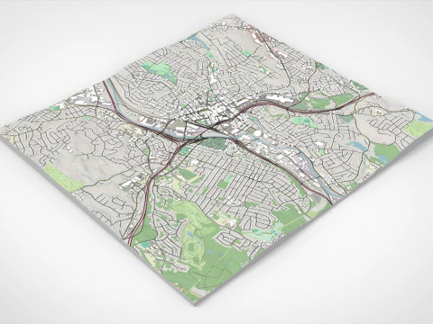 Міський пейзаж Вотербері Коннектикут США 3D Модель