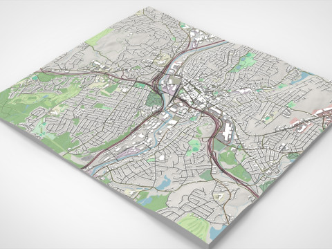 सिटीस्केप वॉटरबरी कनेक्टिकट संयुक्त राज्य अमेरिका 3D मॉडल