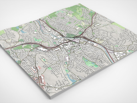 सिटीस्केप वॉटरबरी कनेक्टिकट संयुक्त राज्य अमेरिका 3D मॉडल