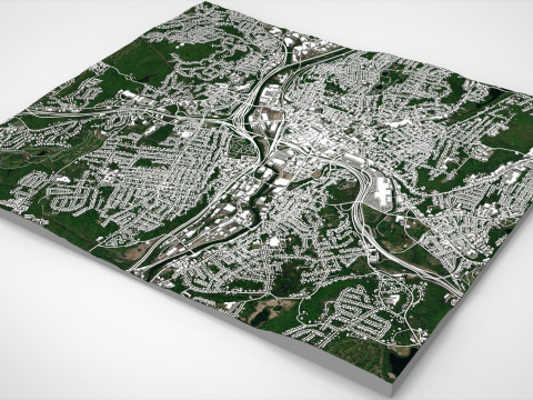 सिटीस्केप वॉटरबरी कनेक्टिकट संयुक्त राज्य अमेरिका 3D मॉडल