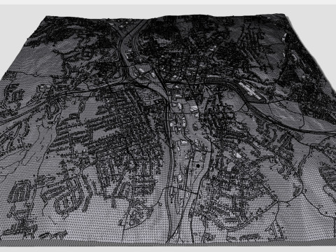 सिटीस्केप वॉटरबरी कनेक्टिकट संयुक्त राज्य अमेरिका 3D मॉडल