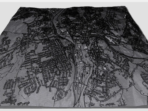 Міський пейзаж Вотербері Коннектикут США 3D Модель