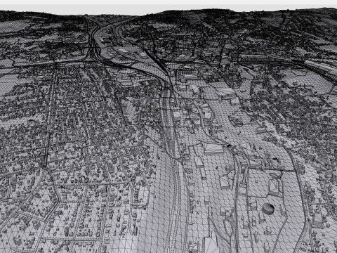 सिटीस्केप वॉटरबरी कनेक्टिकट संयुक्त राज्य अमेरिका 3D मॉडल